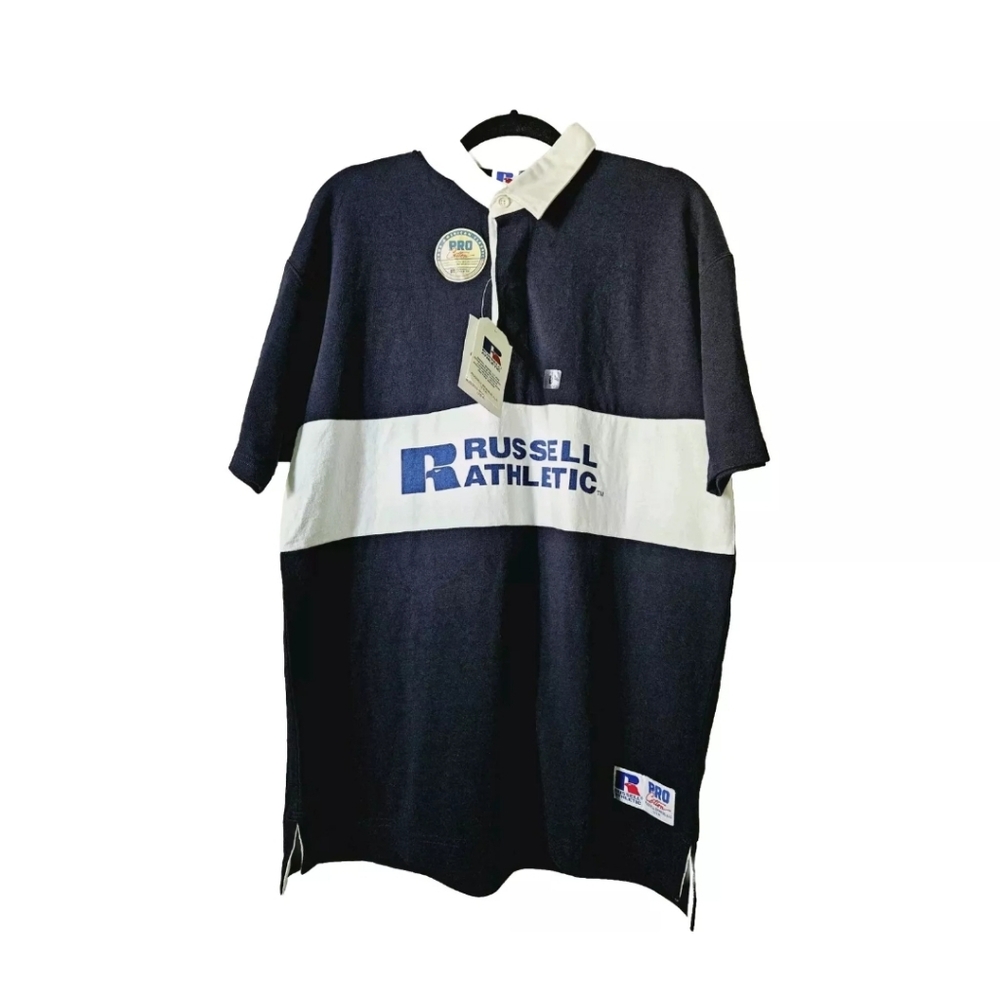 Russell Athletic PRO Cotton True American Classic T-Shirt Size L Blue/White